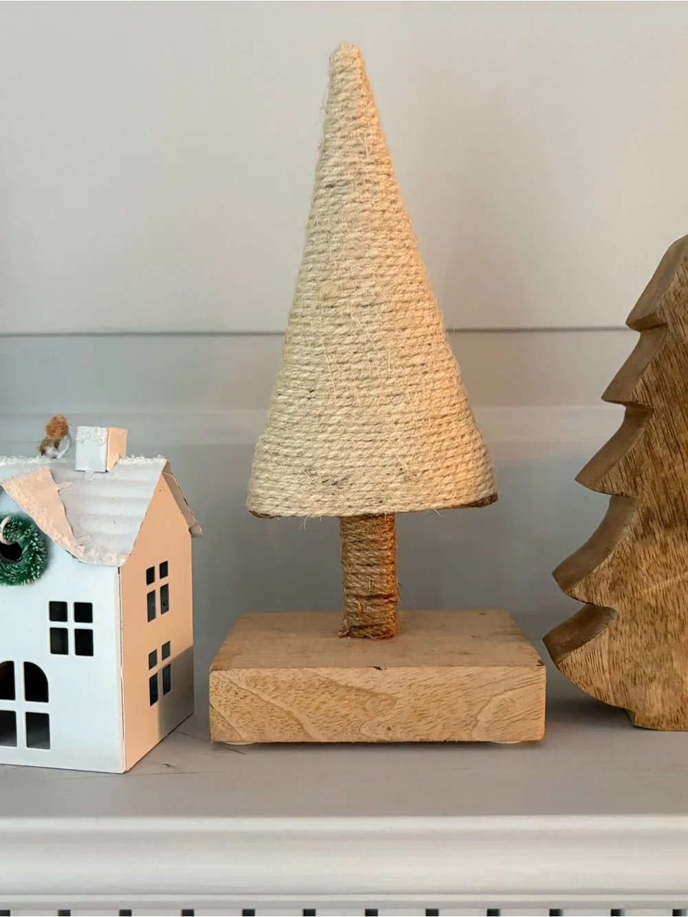 Neutral Rope Wrapped Decorative Holiday Tree - Home Holiday